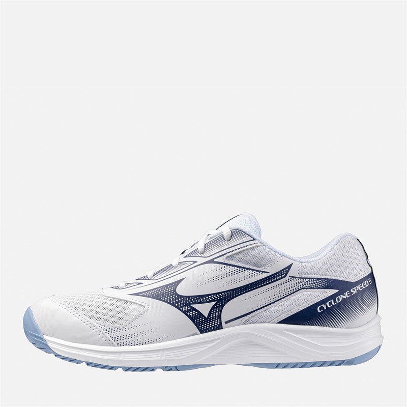 Mizuno Cyclone Speed 5 Volleyball Shoes White/Bellwether Blue/Bel Air Blue