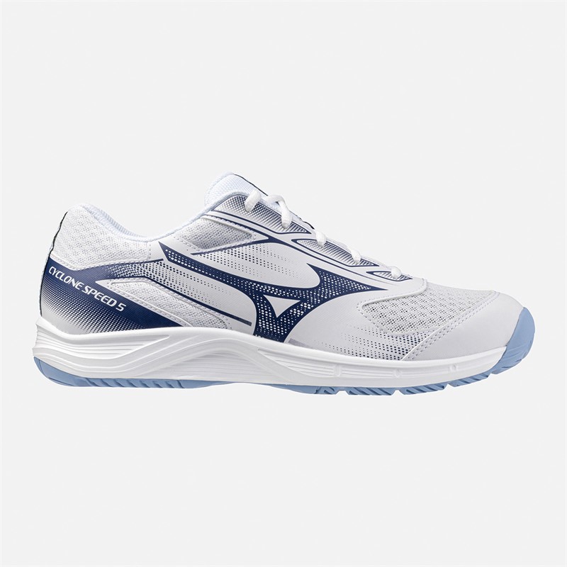 Mizuno Cyclone Speed 5 Volleyball Shoes White/Bellwether Blue/Bel Air Blue