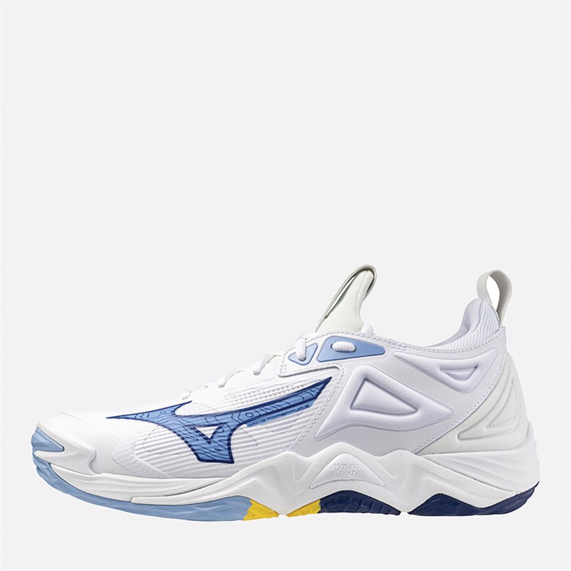 Mizuno Wave Momentum 3 Court Shoes White/Bellwether Blue/Bel Air Blue - Size 14