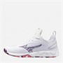 Mizuno Womens Wave Luminous 3 Netball Shoes White/Violet Indigo/Camellia Rose