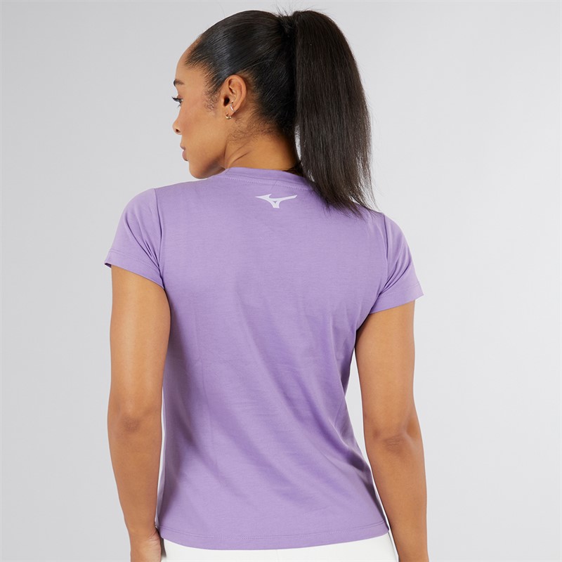 Mizuno Womens Athletics RB Drylite T-Shirt Paisley Purple