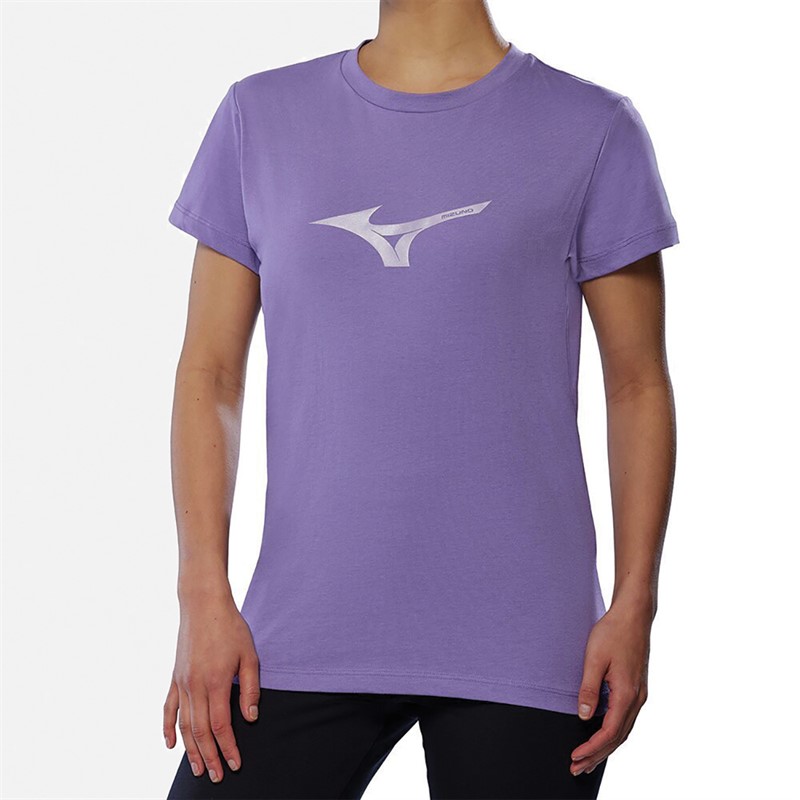 Mizuno Womens Athletics RB Drylite T-Shirt Paisley Purple