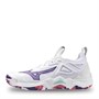 Mizuno Womens Wave Momentum 3 Netball Shoes White/Violet Indigo/Camellia Rose