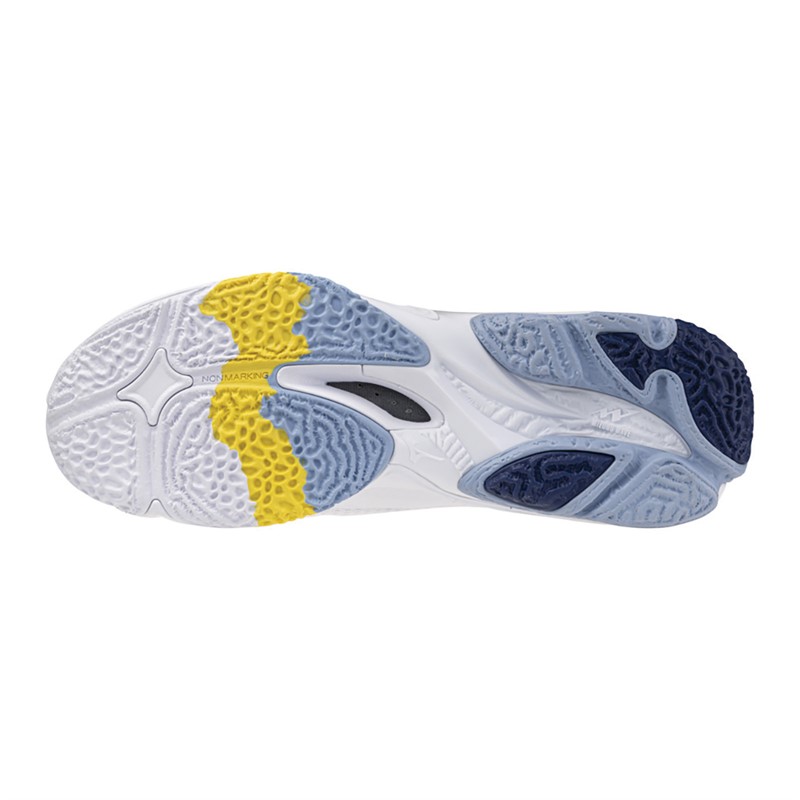 Mizuno Wave Lightning Z8 Court Shoes White/Bellwether Blue/Bel Air Blue