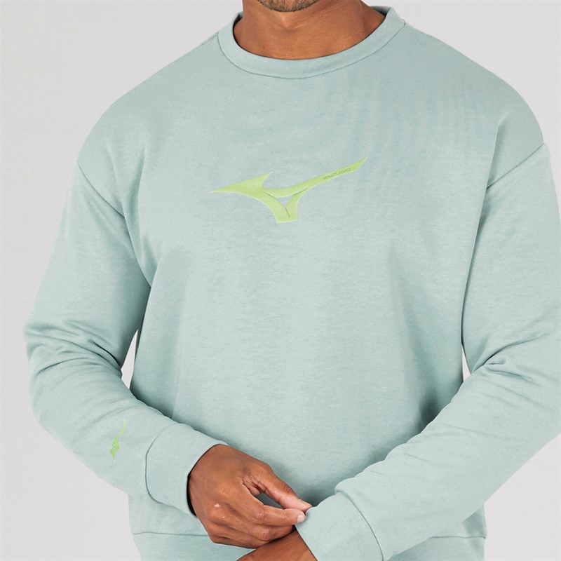 Mizuno Mens Athletics RB Sweatshirt Cloud Blue