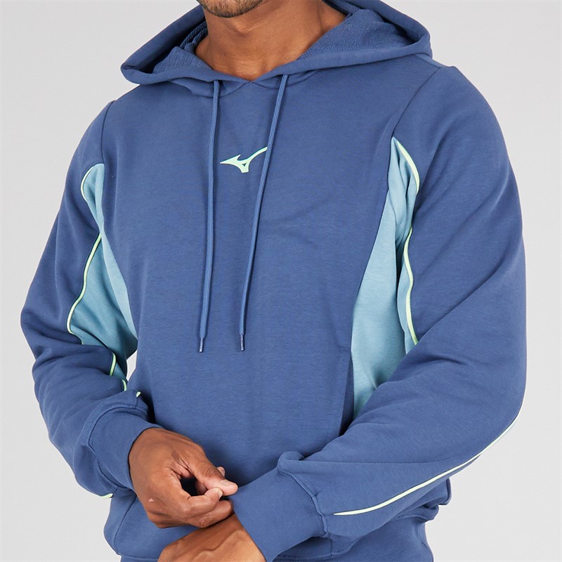 Mizuno Mens Athletics Hoodie Vintage Indigo
