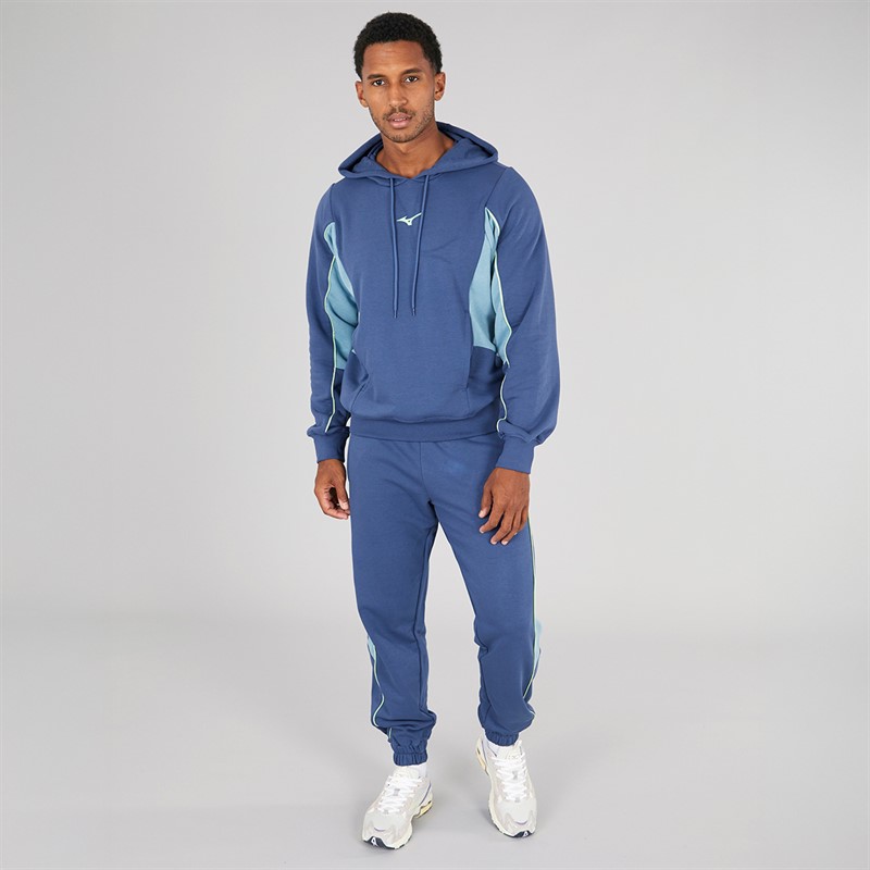 Mizuno Mens Athletics Hoodie Vintage Indigo