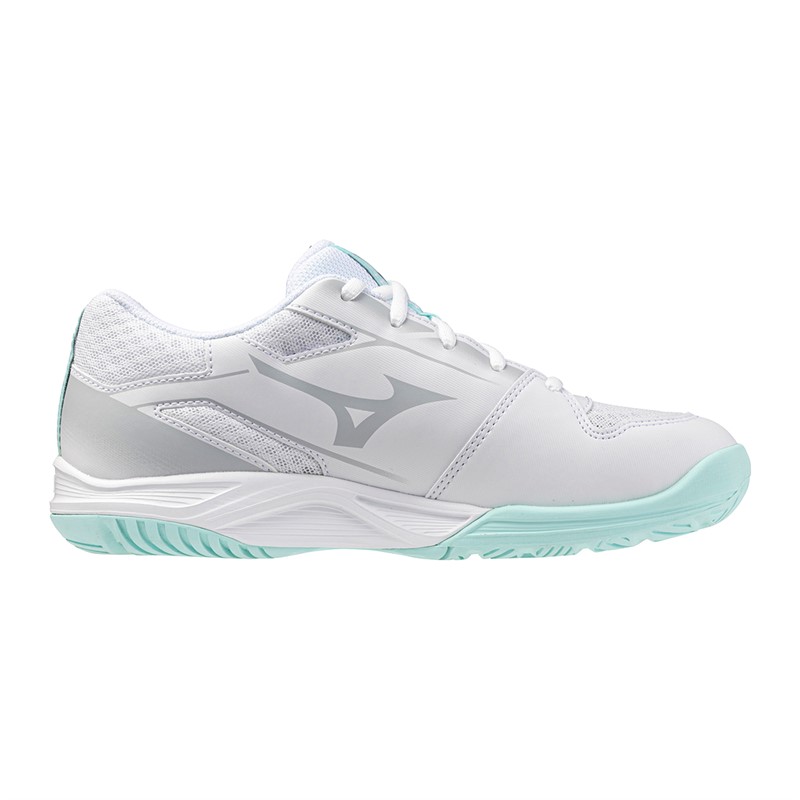 Mizuno Junior Boys Stealth Star 3 Indoor Court Shoes White/Blue Tint