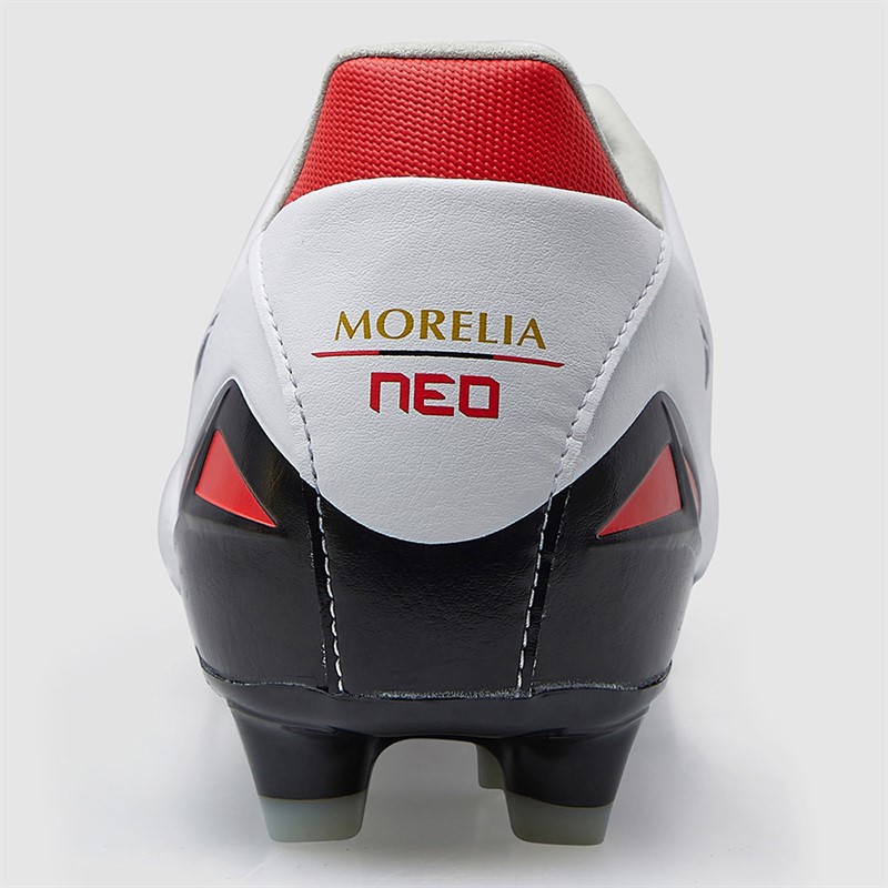 Mizuno Mens Morelia Neo IV Pro FG Firm Ground Football Boots White/Black/Chinese Red
