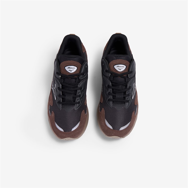 Mizuno Mens Wave Rider Beta GTX Gore-Tex Trainers Black Sand/Black/Chicory Coffee