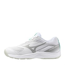 Mizuno Junior Boys Cyclone Speed 5 Indoor Court Shoes White/Black/Frozen Emerald
