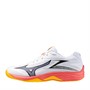 Mizuno Junior Boys Lightning Star Z7 Indoor Court Shoes White/Fiery Coral 2/Citrus