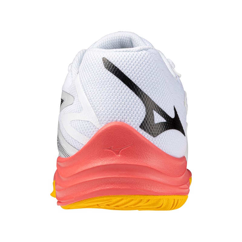 Mizuno Junior Boys Lightning Star Z7 Indoor Court Shoes White/Fiery Coral 2/Citrus