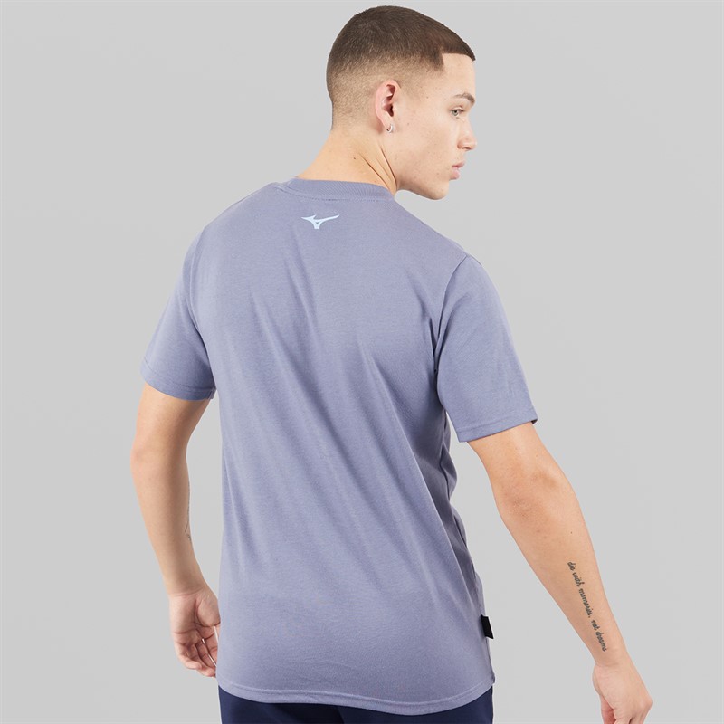 Mizuno Mens Mizuno Athletics T-Shirt Blue Granite