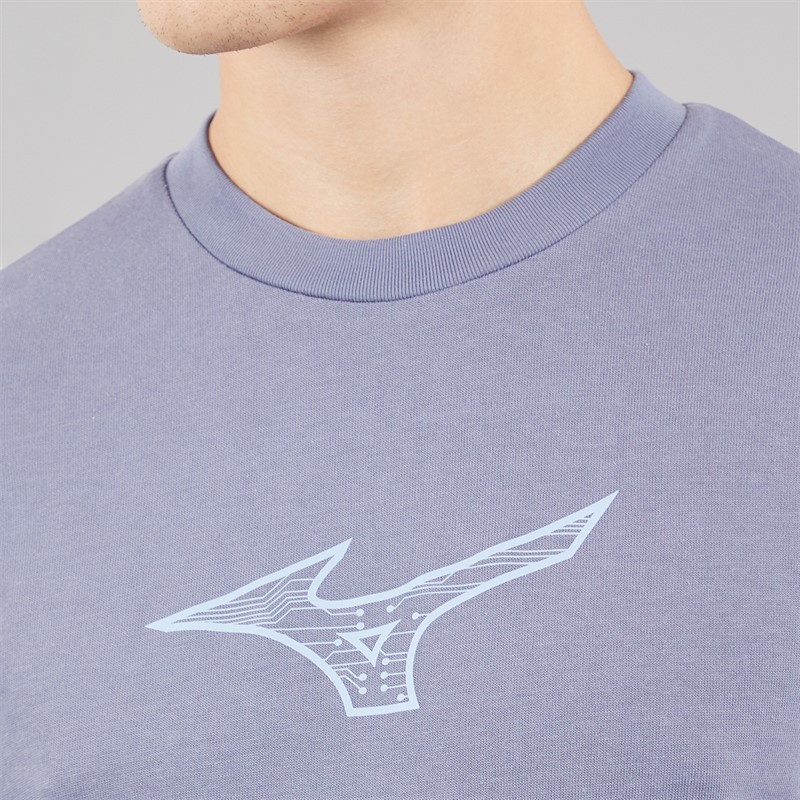 Mizuno Mens Mizuno Athletics T-Shirt Blue Granite