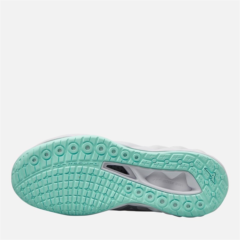 Mizuno Womens Wave Luminous 3 Indoor Court Shoes White/Blue Tint