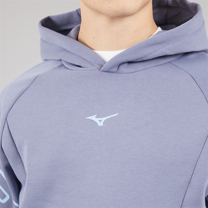 Mizuno Mens Mizuno Athletics Hoodie Blue Granite