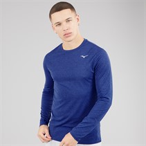 Mizuno Mens Core Impulse Long Sleeve Running Top Sodalite Blue