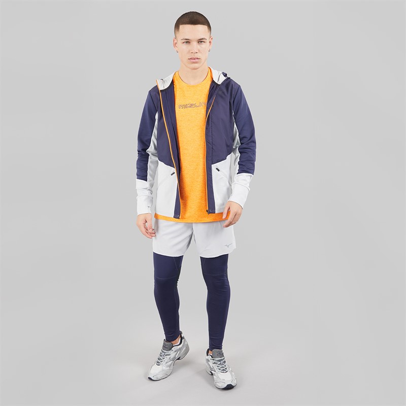 Mizuno Mens Active Warmalite Long Running Tight Leggings Baritone Blue