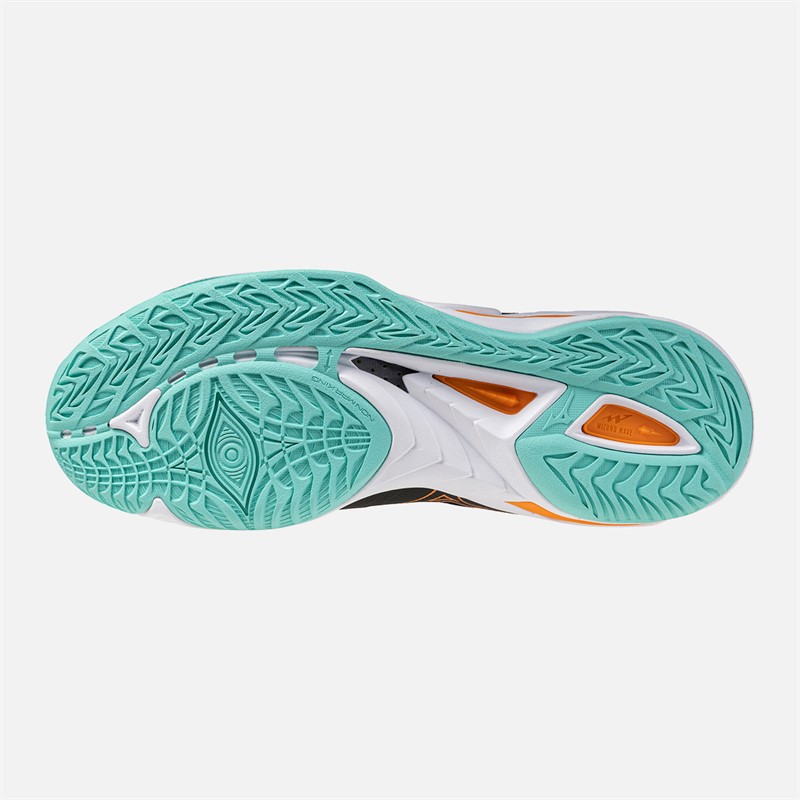 Mizuno Mens Wave Mirage 5 Indoor Court Shoes Black/Tangelo/Ice Green