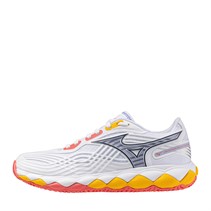 Mizuno Womens Wave Enforce Tour 2 CC Clay Court Tennis Shoes White/Icelandic Blue/Calypso Coral