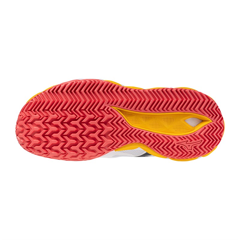 Mizuno Womens Wave Enforce Tour 2 CC Clay Court Tennis Shoes White/Icelandic Blue/Calypso Coral