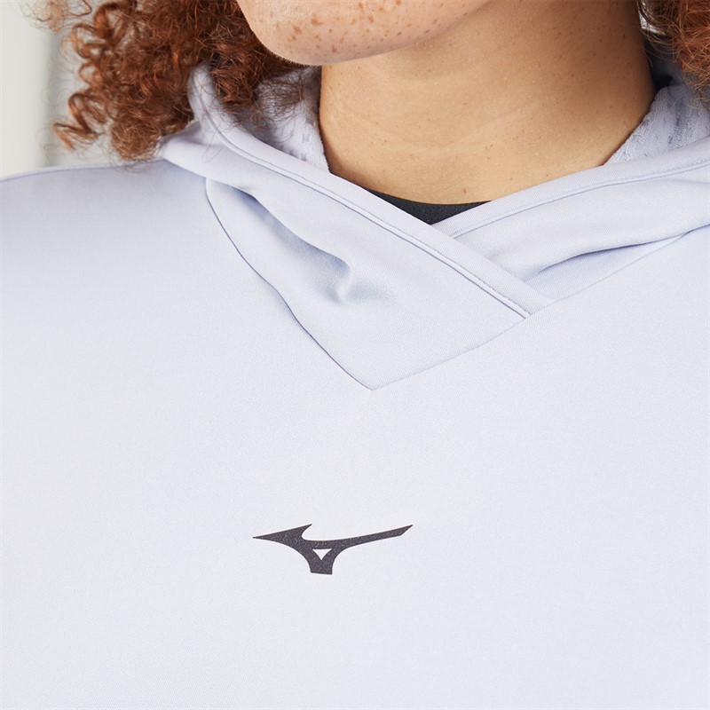 Mizuno Womens Active Warmalite Running Hoodie Icelandic Blue