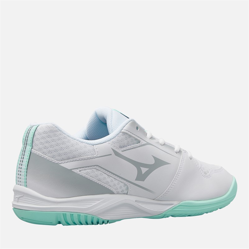 Mizuno Womens Cyclone Speed 5 Indoor Court Shoes White/Blue Tint