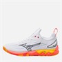 Mizuno Mens Wave Luminous 3 Indoor Court Shoes White/Fiery Coral 2/Citrus