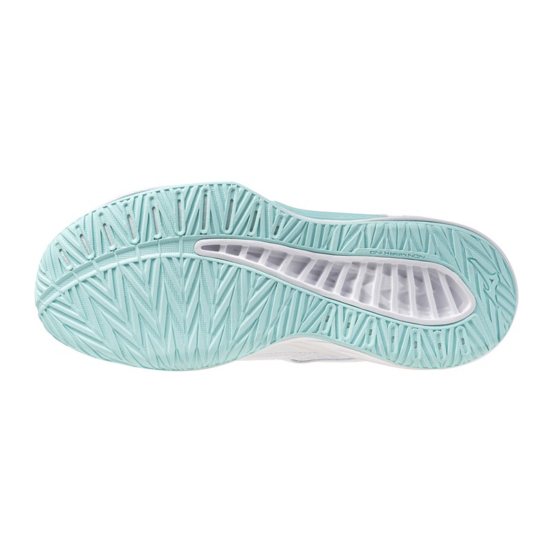 Mizuno Junior Boys Lightning Star Z7 Indoor Court Shoes White/Blue Tint