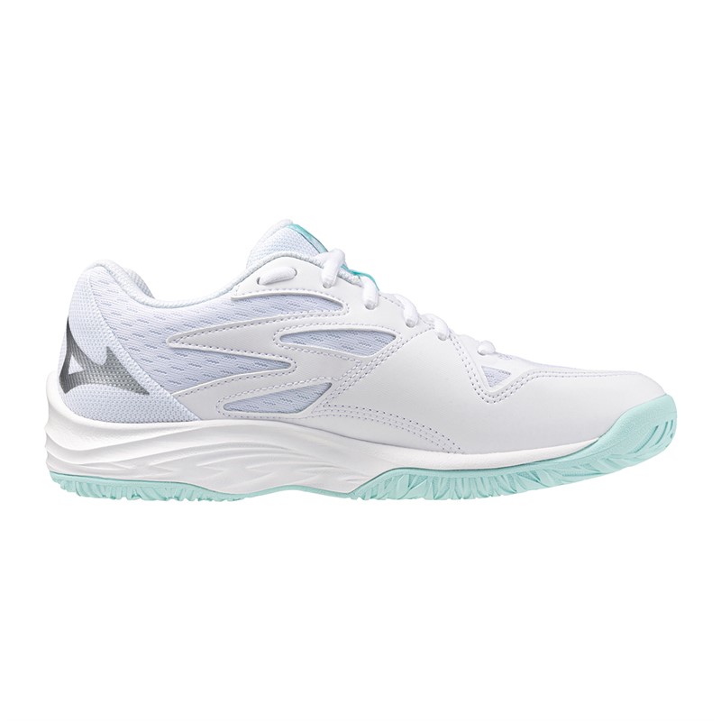 Mizuno Junior Boys Lightning Star Z7 Indoor Court Shoes White/Blue Tint