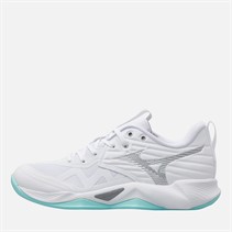 Mizuno Womens Wave Momentum Pro Indoor Court Shoes White/Blue Tint