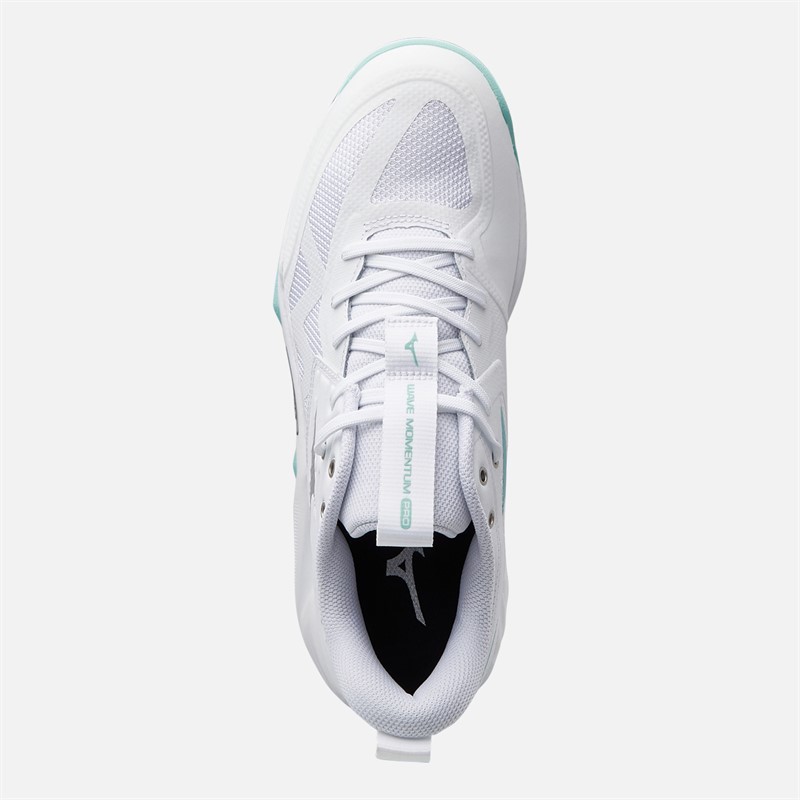 Mizuno Womens Wave Momentum Pro Indoor Court Shoes White/Blue Tint