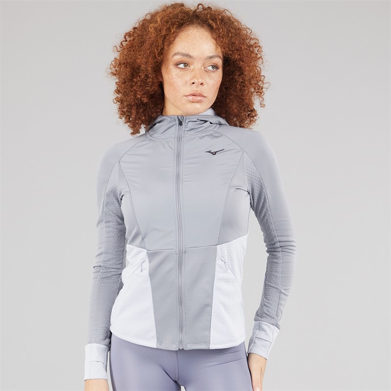 Mizuno Womens Active Warmalite Hybrid Running Jacket Quicksilver