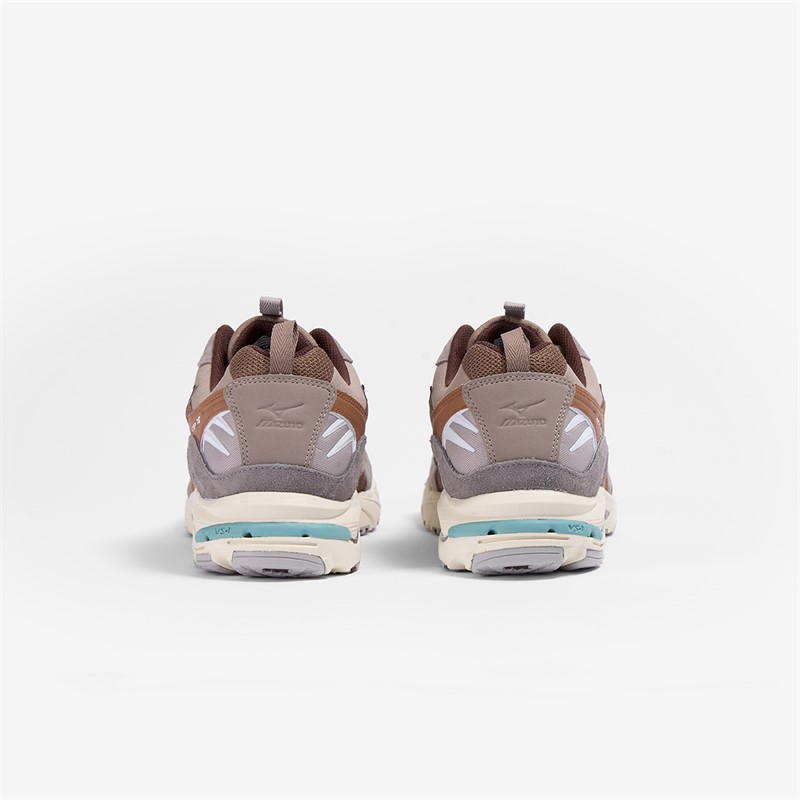 Mizuno Mens Wave Rider 10 Trainers Fossil/White/Thrush