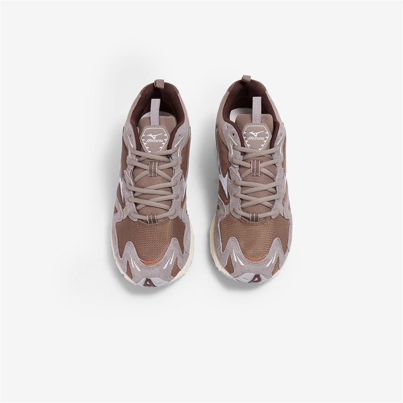 Mizuno Mens Wave Rider 10 Trainers Fossil/White/Thrush