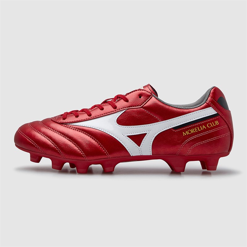 Mizuno Mens Morelia II Club FG Firm Ground Football Boots Morelia 40Th Red/White/Black