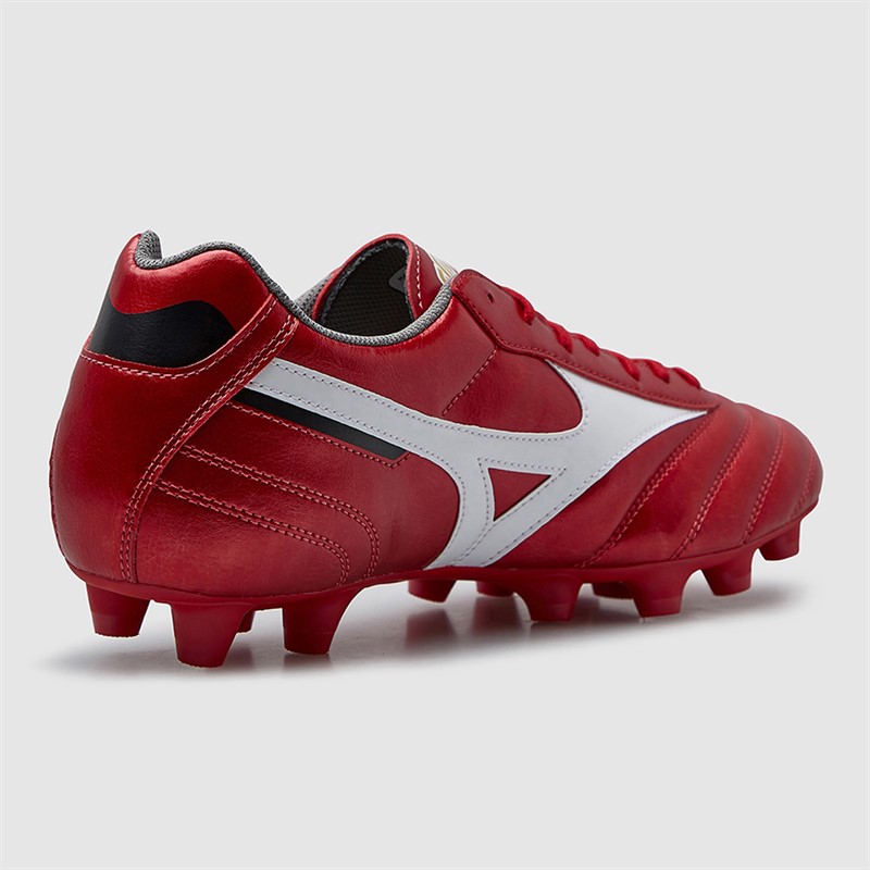 Mizuno Mens Morelia II Club FG Firm Ground Football Boots Morelia 40Th Red/White/Black