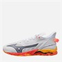 Mizuno Mens Wave Mirage 5 Indoor Court Shoes White/Fiery Coral 2/Citrus