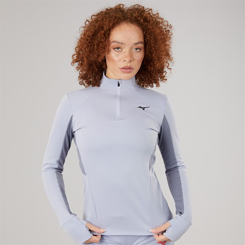 Mizuno Womens Active Warmalite 1/2 Zip Running Top Icelandic Blue