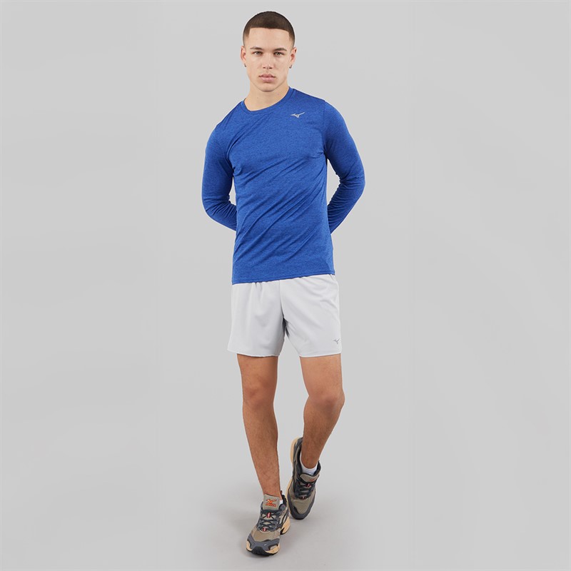 Mizuno Mens Core 5 Inch 2-In-1 Running Shorts Vapor Silver