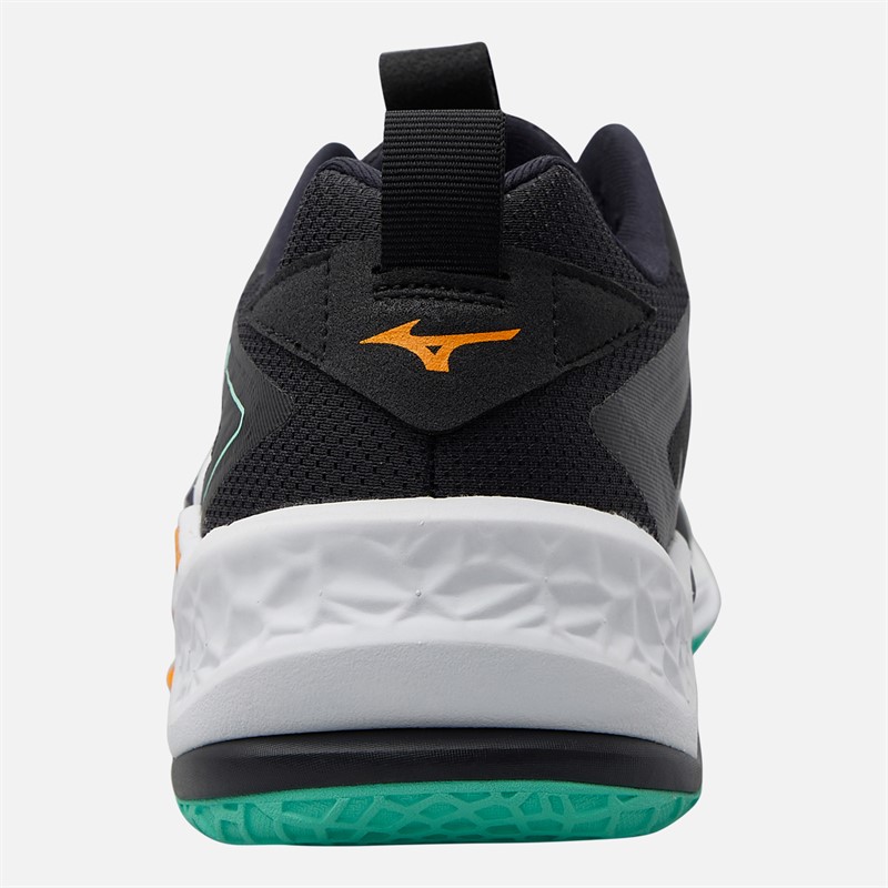 Mizuno Mens Wave Stealth Neo 2 Indoor Court Shoes Black/Tangelo/Ice Green