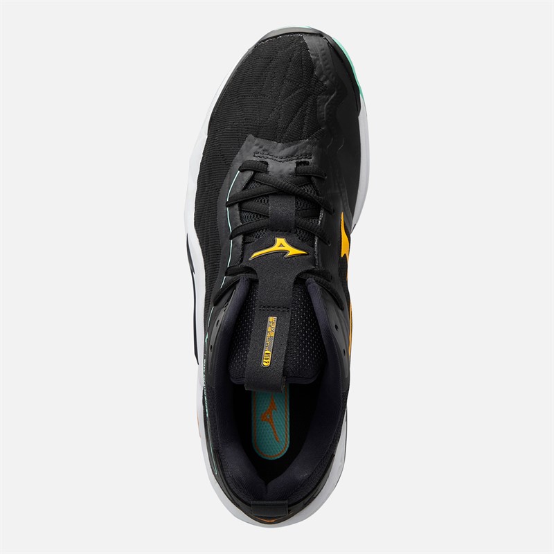 Mizuno Mens Wave Stealth Neo 2 Indoor Court Shoes Black/Tangelo/Ice Green