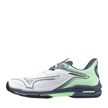 Mizuno Mens Wave Exceed Tour 6 AC All Court Tennis Shoes White/India Ink/Neo Mint