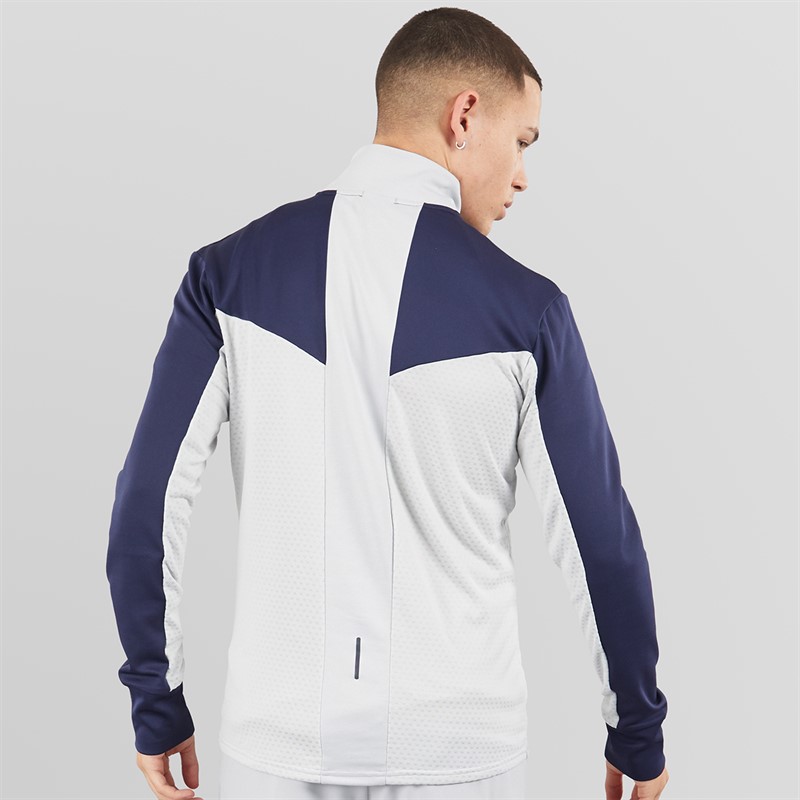 Mizuno Mens Active Warmalite 1/2 Zip Running Top Vapor Silver