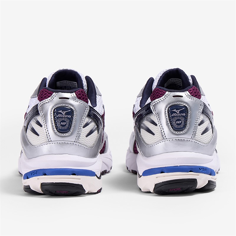 Mizuno Wave Rider 10 Sneaker Weiß/Bariton Blau/Dunkelviolett Weiß/Baritoneblue/Darkpurple