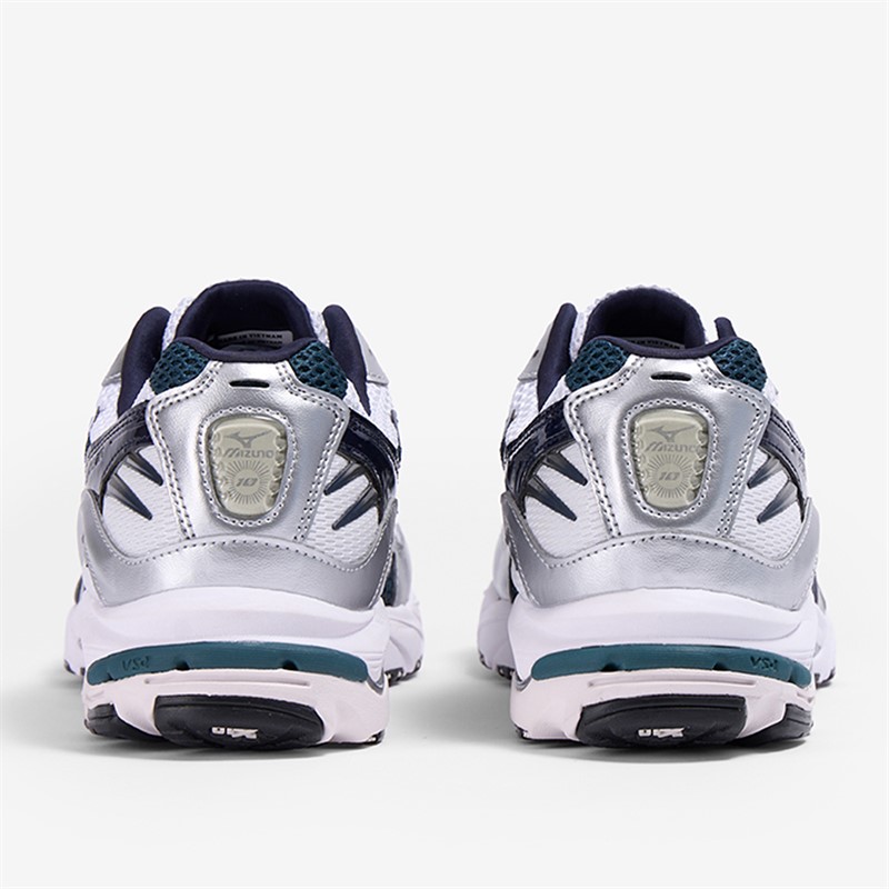 Mizuno Wave Rider 10 Sneaker Weiß/Bariton Blau/Tiefes Türkis Weiß/Baritoneblue/Deepteal