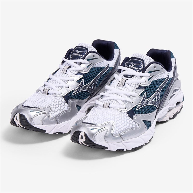 Mizuno Wave Rider 10 Sneaker Weiß/Bariton Blau/Tiefes Türkis Weiß/Baritoneblue/Deepteal