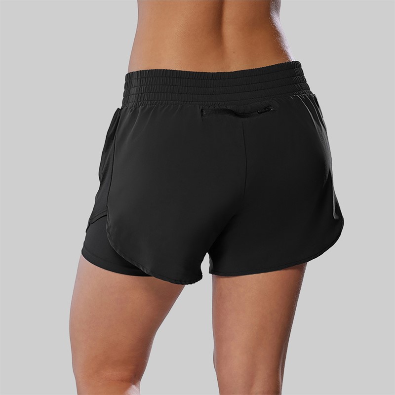 Mizuno Womens 2-In-1 4.5 Inch Running Shorts Black