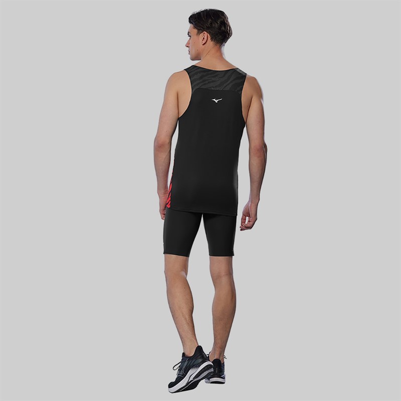 Mizuno Mens Dryaeroflow Graphic Running Tank Oni Red/Oni Blue